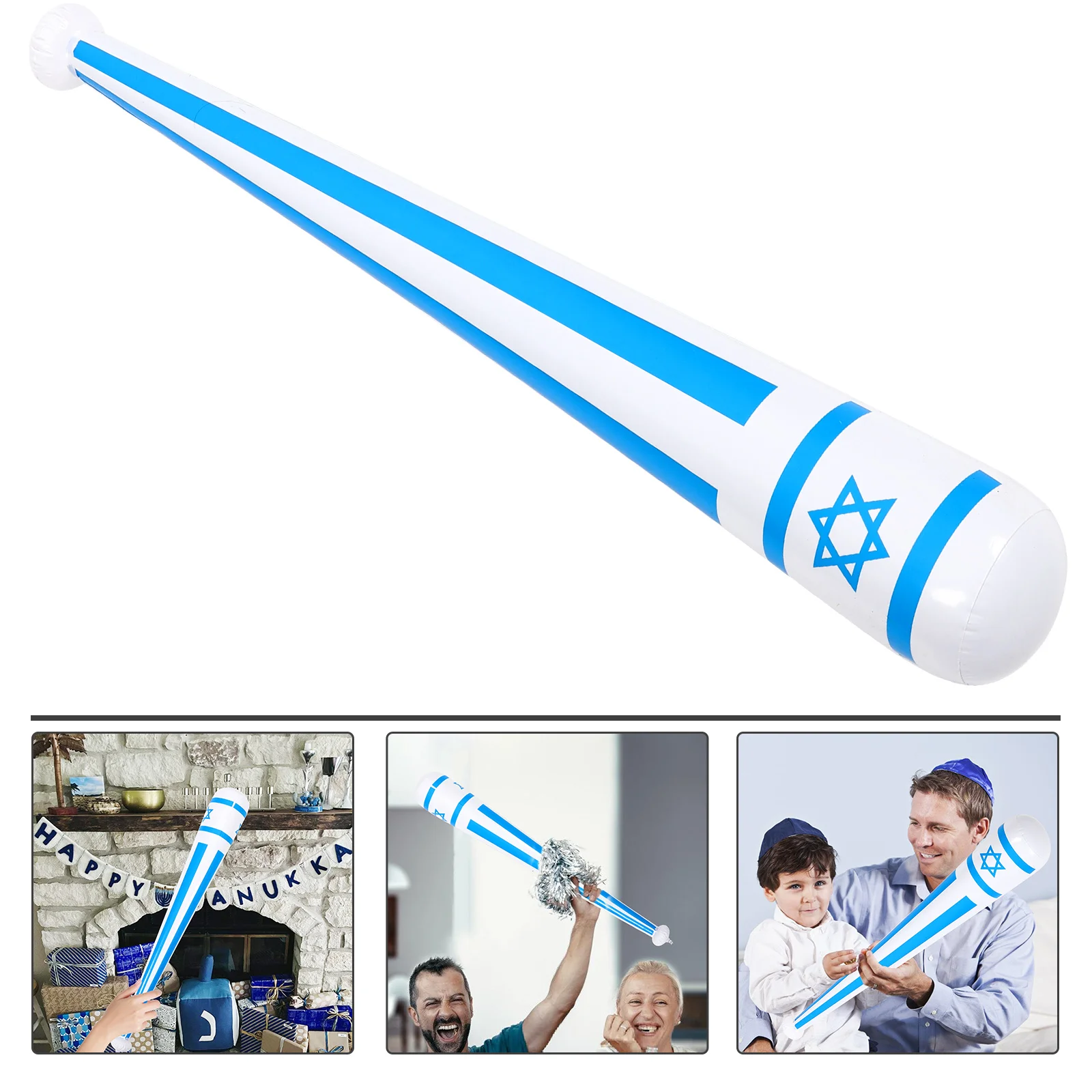 90cm Inflatable Israel Palm Bat Cheer Props Plastic Stick Party Decorations Sports Event Supplies Hanukkah Birthday Team Sports