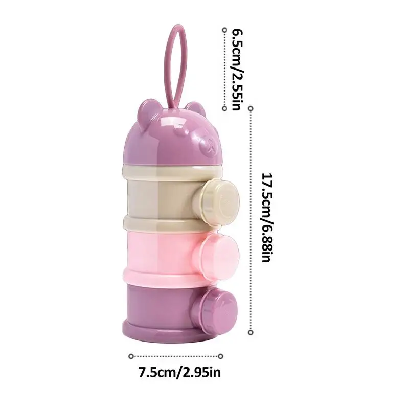 Formula Dispenser On The Go Portable Stackable Milk Powder Box Portable Baby Milk Powder Box Detachable Snack Storage Container
