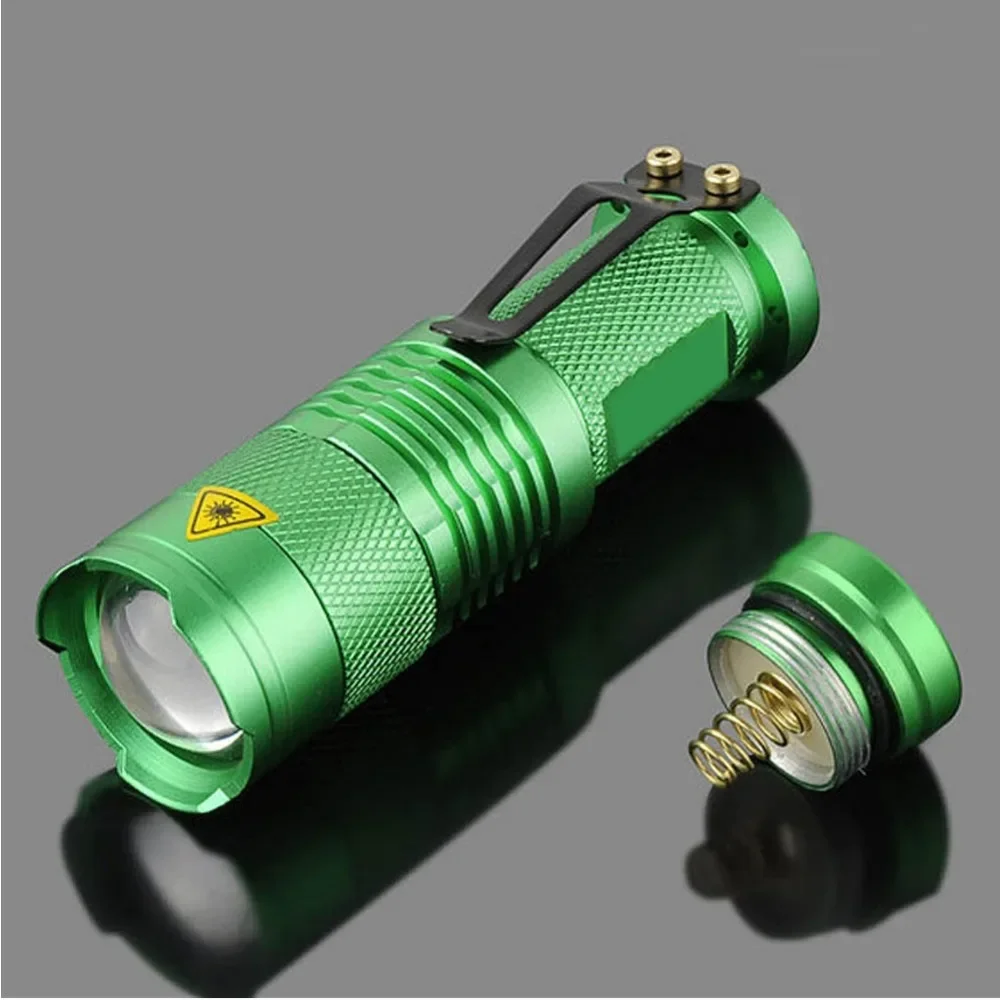 Compact Waterproof 2000lm LED Flashlight - Zoomable with 5 Color Options