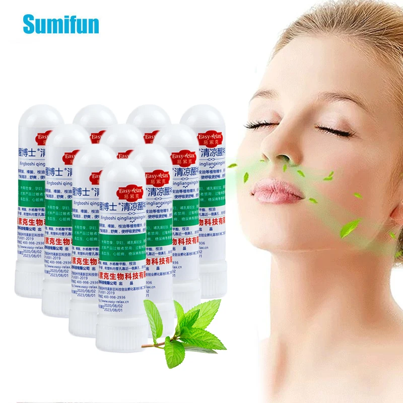 

5/10Pcs Original Thailand Nasal Inhaler Mint Cooling Oil Cream Treat Rhinitis Sinusitis Nose Congestion Ointment Headache Blam