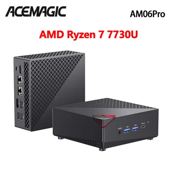 ACEMAGIC Mini PC AMD Ryzen 7 7730U (8C/16T, fino a 4.5Ghz) Computer Mini con Triplo Display 4K, Computer Desktop Mini con BT5.2/WiFi 6