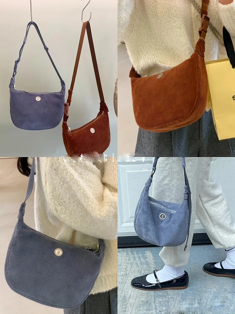 

South Korea Autumn and Winter New Minitm Fever Same Corduroy One Shoulder Crossbody Bag