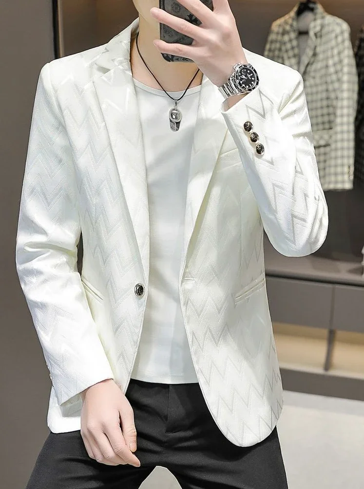 Description Picture 3 of itemCoats Plus Big Size Jacket for Men Party Oversize Man Suits and Blazers Blue High Quality Original Summer Classic Vintage New In