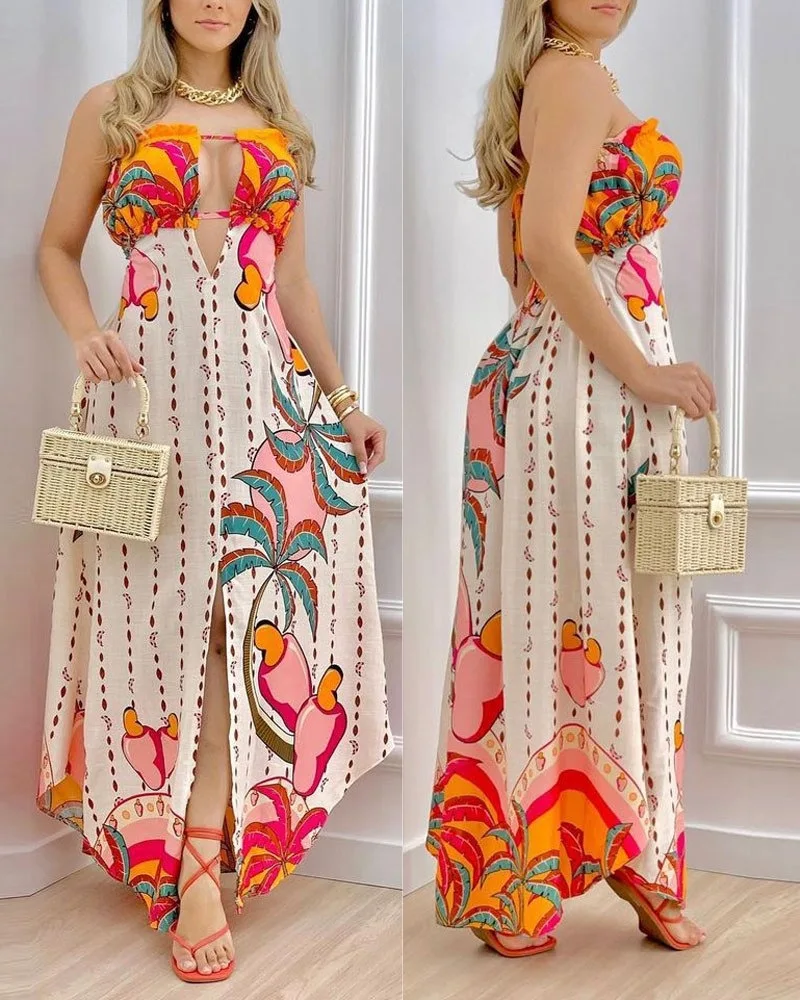 Sexy Vacation Solid Lace V Neck Sleeveless Dress Dresses main image 1