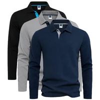 T-shirts à manches longues 95% coton pour hommes, vêtements décontractés de marque, t-shirts tendance, t-shirts noirs et blancs, polos pour hommes 1