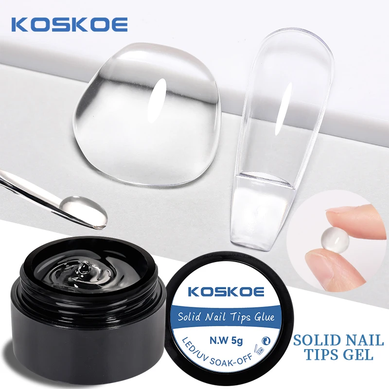 

KOSKOE 5g Clear Non Stick Hand Solid Extension Nail Gel Polish Carving Flower Nail Art Gel