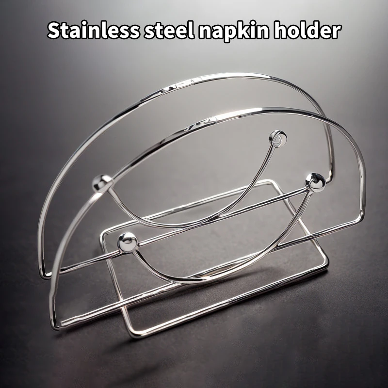 Stainless Steel Table Napkin Holder Clip Rack Box Serviette Holder Organizer Tissue Dispenser Storage Case Table Decor paper towel holder tissue holder napkin dispenser
