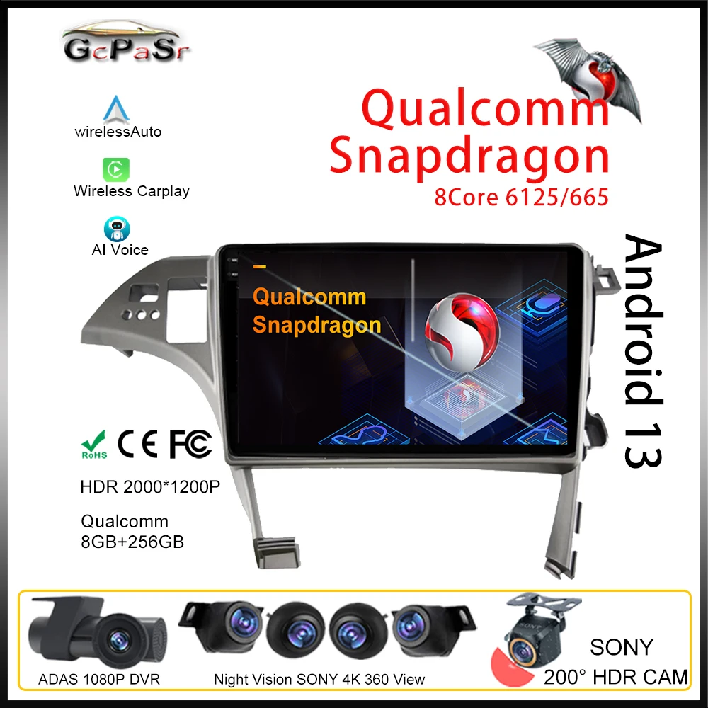 

Qualcomm Android For Toyota Prius XW30 2009 - 2015 Car Auto Video Player Multimedia HDR Navigation Stereo Carplay WIFI No 2din