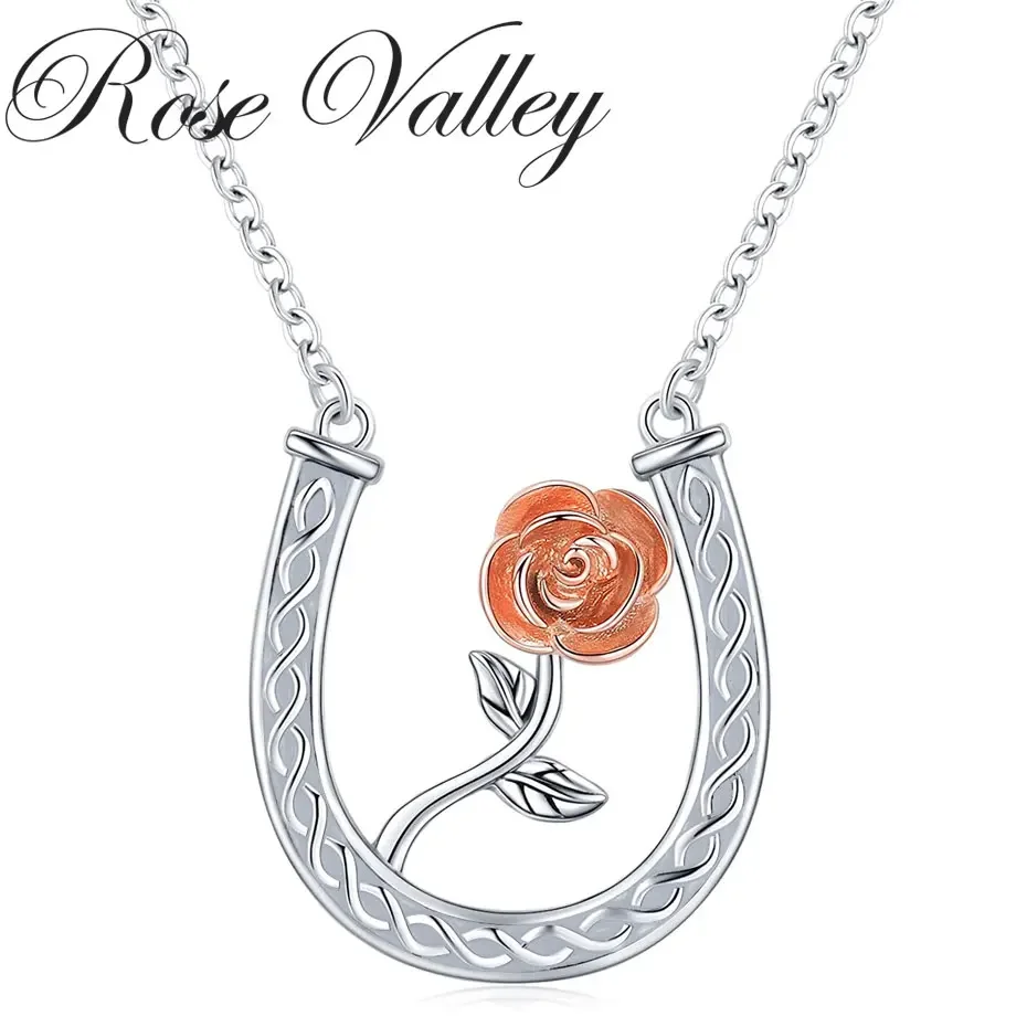 

Женское ожерелье с подвеской в виде цветка розы и долины, U-образные подвески, Модная бижутерия, подарок на день матери, RSN096
