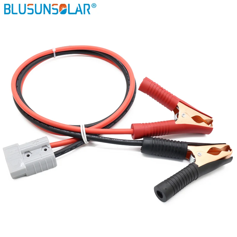 1m 2m 4mm2 Red Black Solar Cable with Battery DC Power Connector 50A 600V and Alligator Clip Connect Portable for Solar Panel