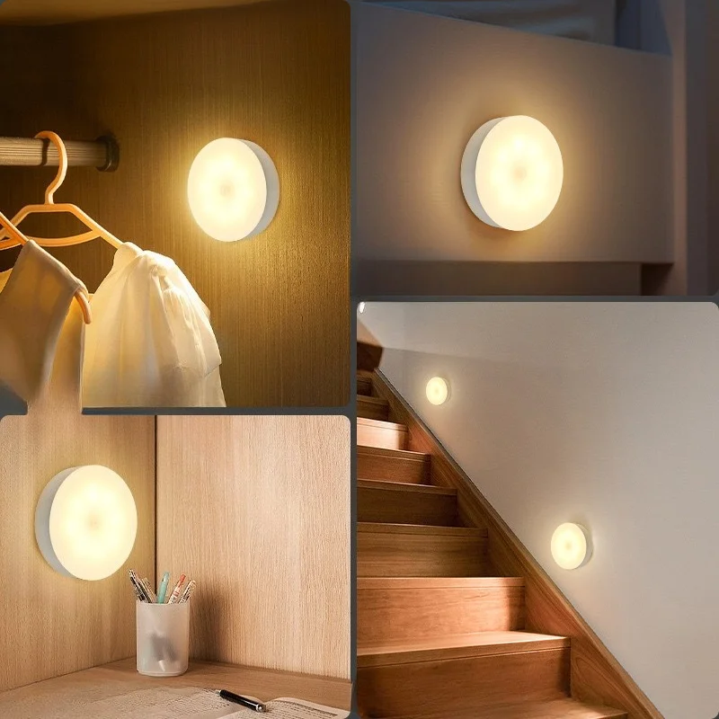 LED 스마트 인체 센서 야간 조명 비상 자동 조명 USB 충전 무선 자기 흡착식 야간 조명