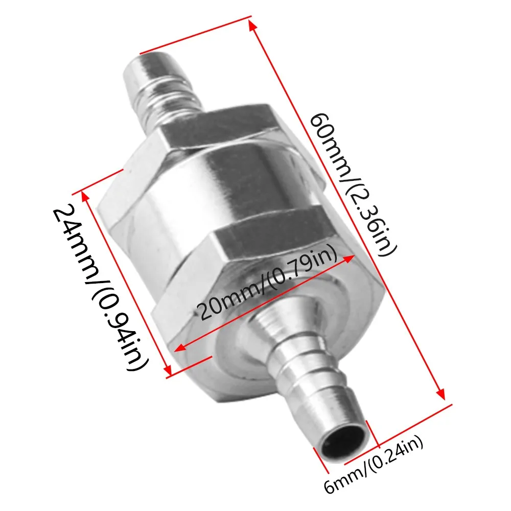 One Way Fuel Non Return Check Valve Petrol Diesel Aluminium Alloy For Carburettor Low Pressure Fuel Systems 6/8/10/12mm FP-1048A