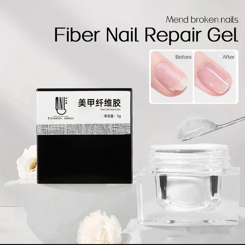RS NAIL 5ml Fiber Extension Gel Polish Cracked Nail Repair Gel Semi Permanent UV LED Building Construction Varnish Manicure