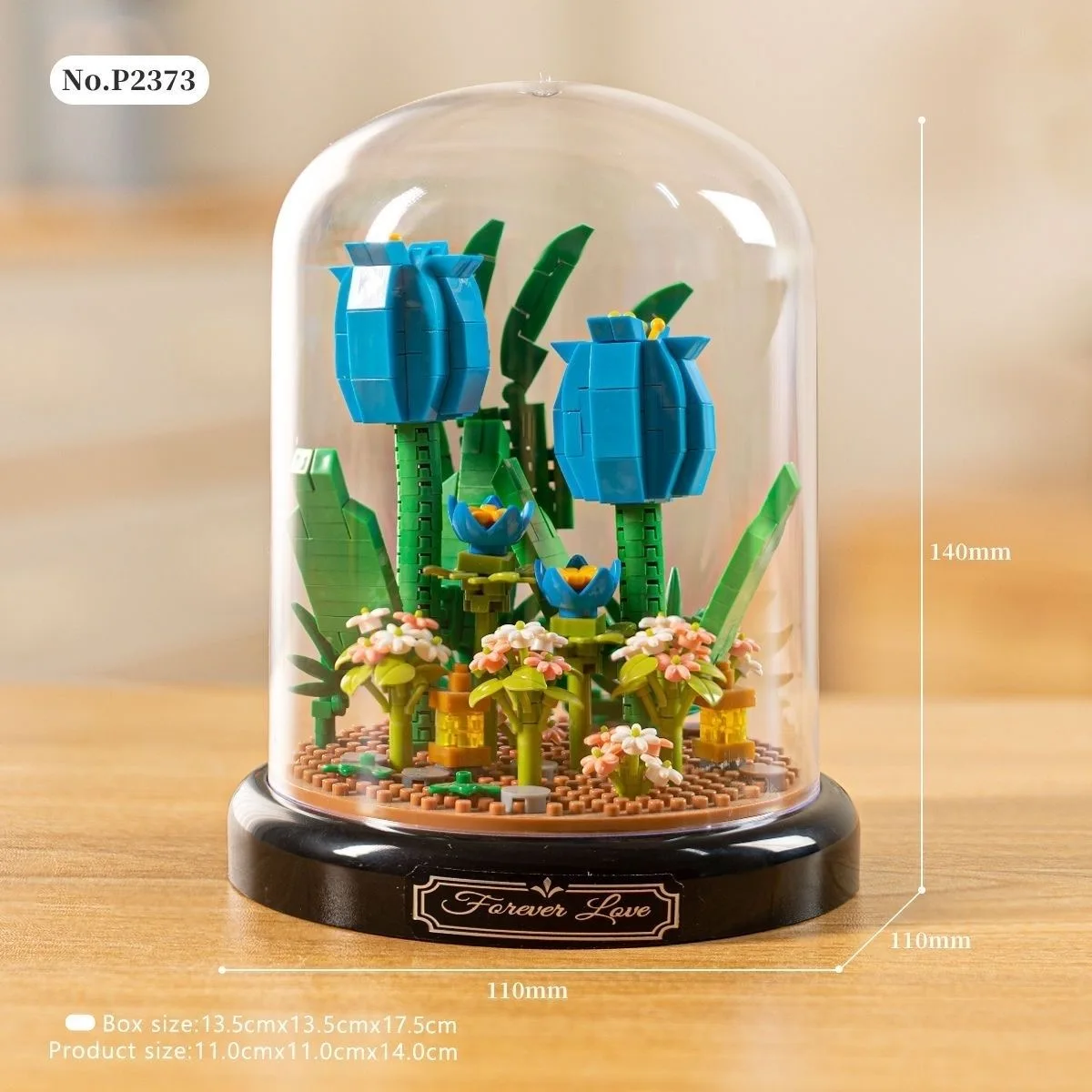 thumbnail image 1 of Bonsái de flores eternas, caja de música con forma de clavel y rosa, bloques de construcción, tulipán, microladrillos, decoración de bonsái, juguetes para niñas, regalo para niños, 1 of 5
