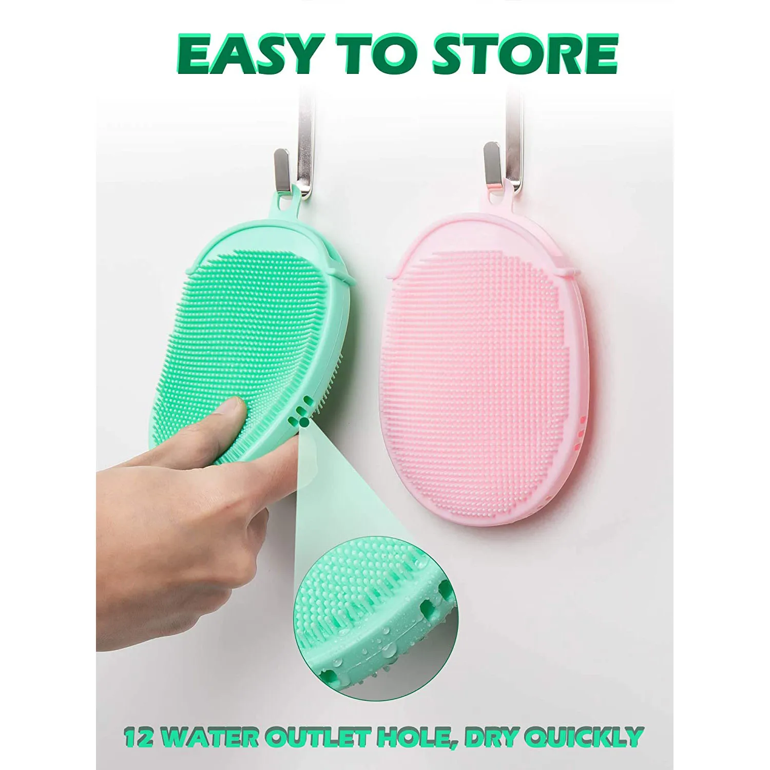 2-Pack Glove-Shaped Body Brush for Wet and Dry Brushing, Silicone Bath Brush for Gentle Exfoliating on Softer, Glowing Skin