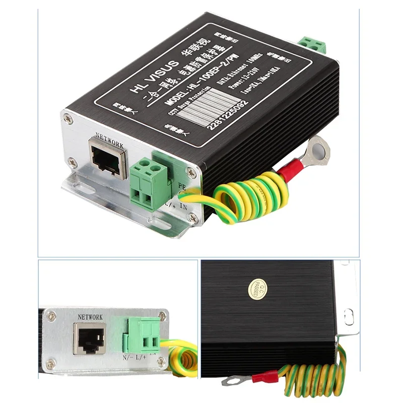 Network Lightning Arrester Monitoring Camera Power Supply 2 In 1 Signal Surge 12V-220V Multistage Protection Thunder Preventer