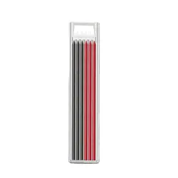 Premium Solid Carpenter Mechanical Pencil with Integrated Sharpener for Woodworking and Construction (Black red lead)