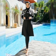 

Muslim Women Swimsuits Floral Print 2022 New Style Fashionable Full Covered 3 Pieces Swimwear Beach Wear