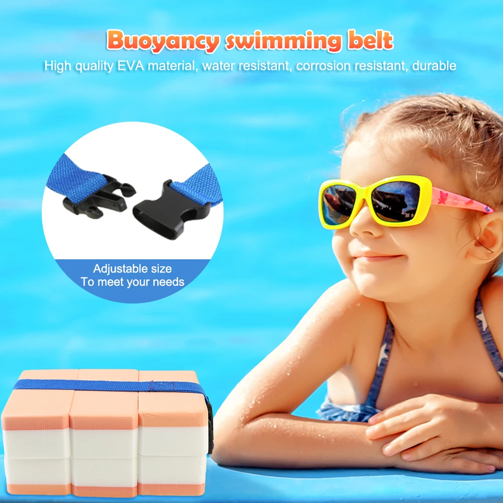 Swimming Exercise Belt EVA Floating Belt Aquatic Swimming Pool Training Safety Board Adjustable Kids Waistband Pool Accessories