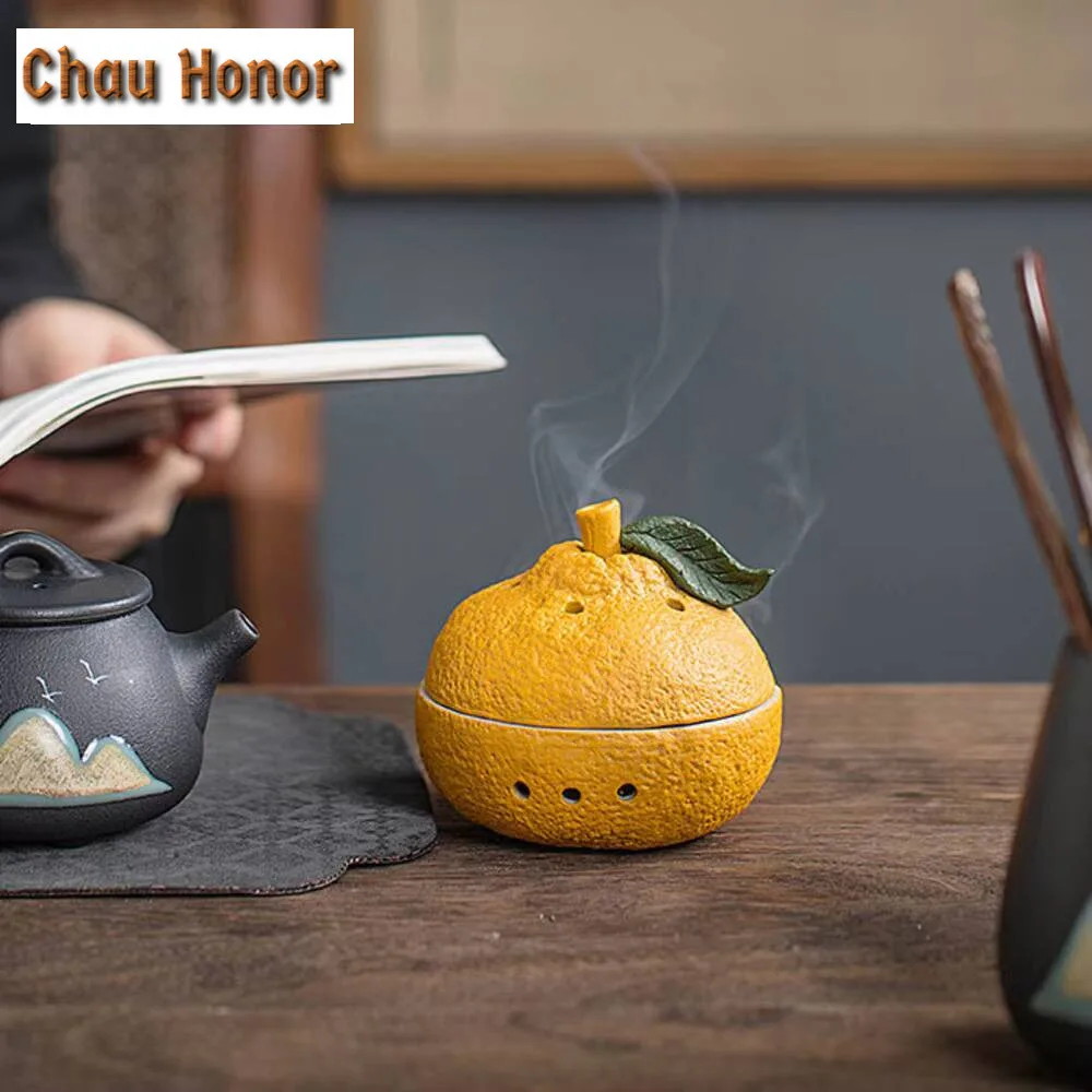 Great Lucky Incense Holder Ugly Orange Incense Burners Mosquito Censer Thurible Smell Distributor Tea Items Ornaments Room Decor