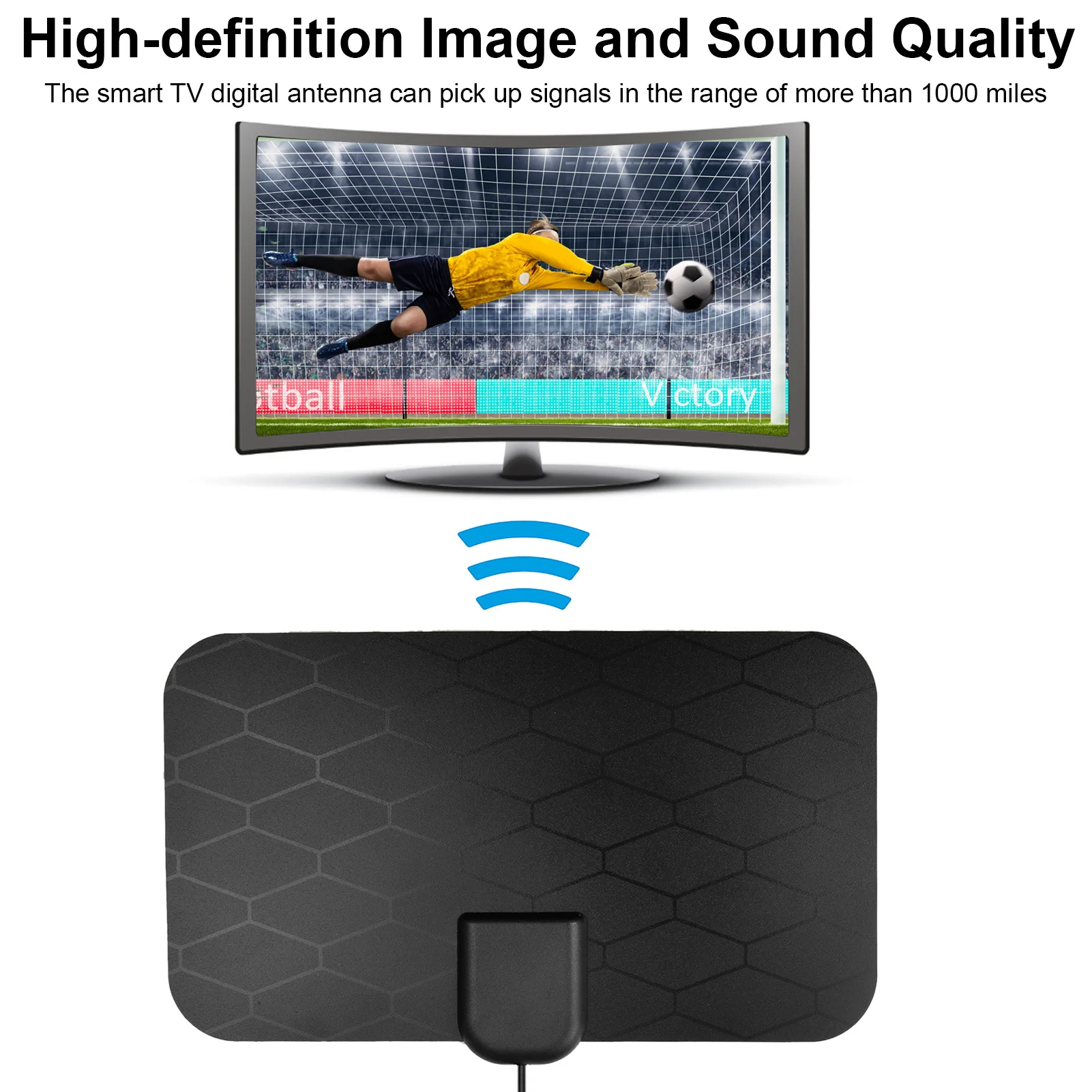 Radio Antenna 4K High Gain Grid Digital TV Antenna EU Plug Indoor TV Antenna HD