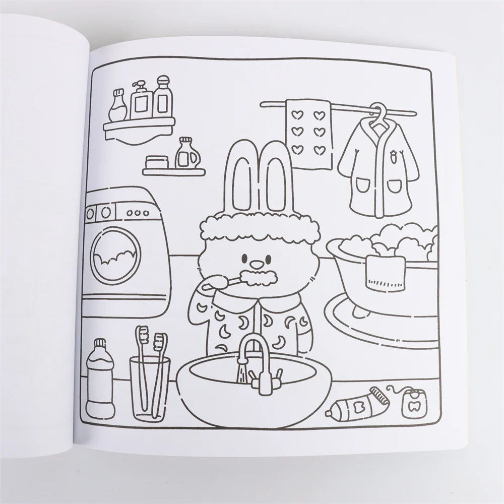 CUDDLE CUTIES Cute Comfy Coloring Book for Adults and Teens Featuring Adorable Creatures in Cozy Hygge Moments for Relaxation 6