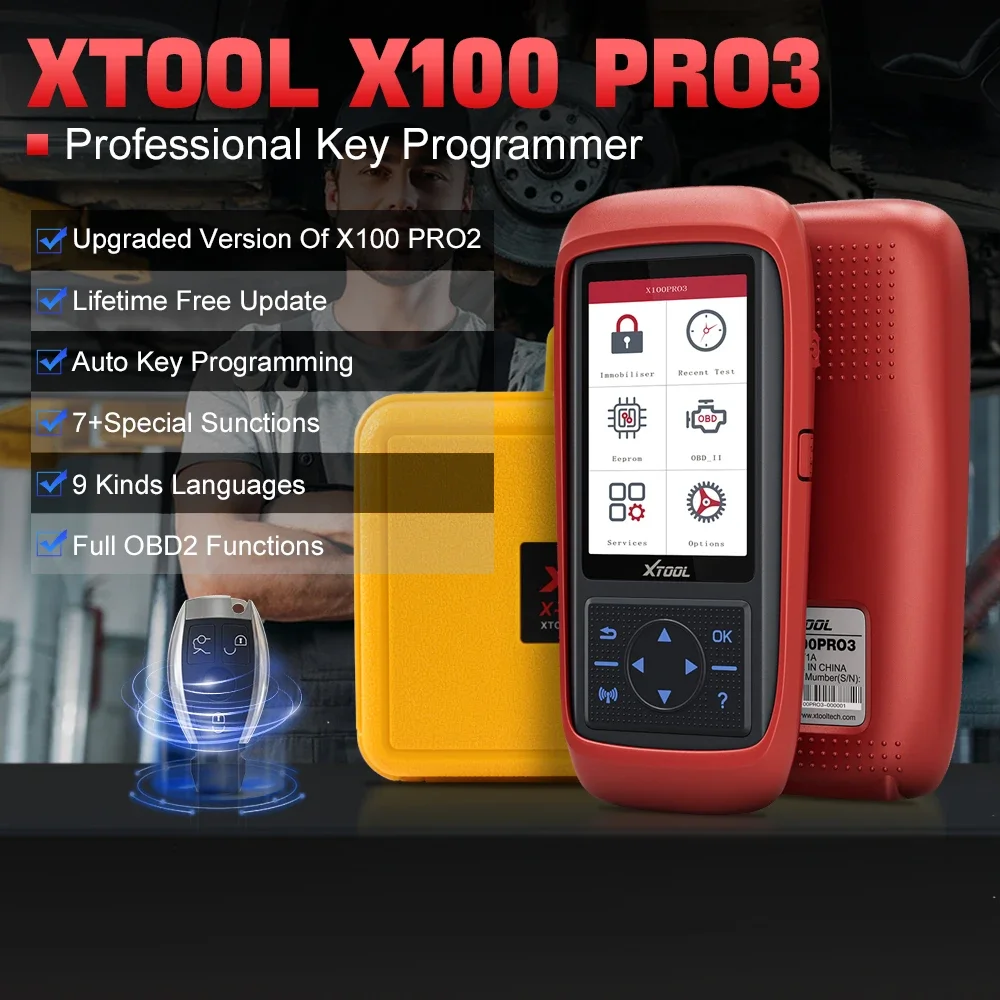 XTOOL X100 Pro3 professional key programmer Car diagnostics tools Code reader 7 service lifetime free update With EEPROM adapter