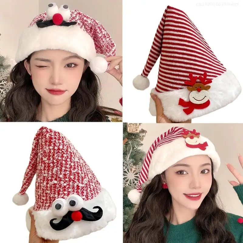 Lovely Christmas Pattern Hats Children Teen Adult Hats Stage Performances for Christmas Celebrations and Festives F1FB