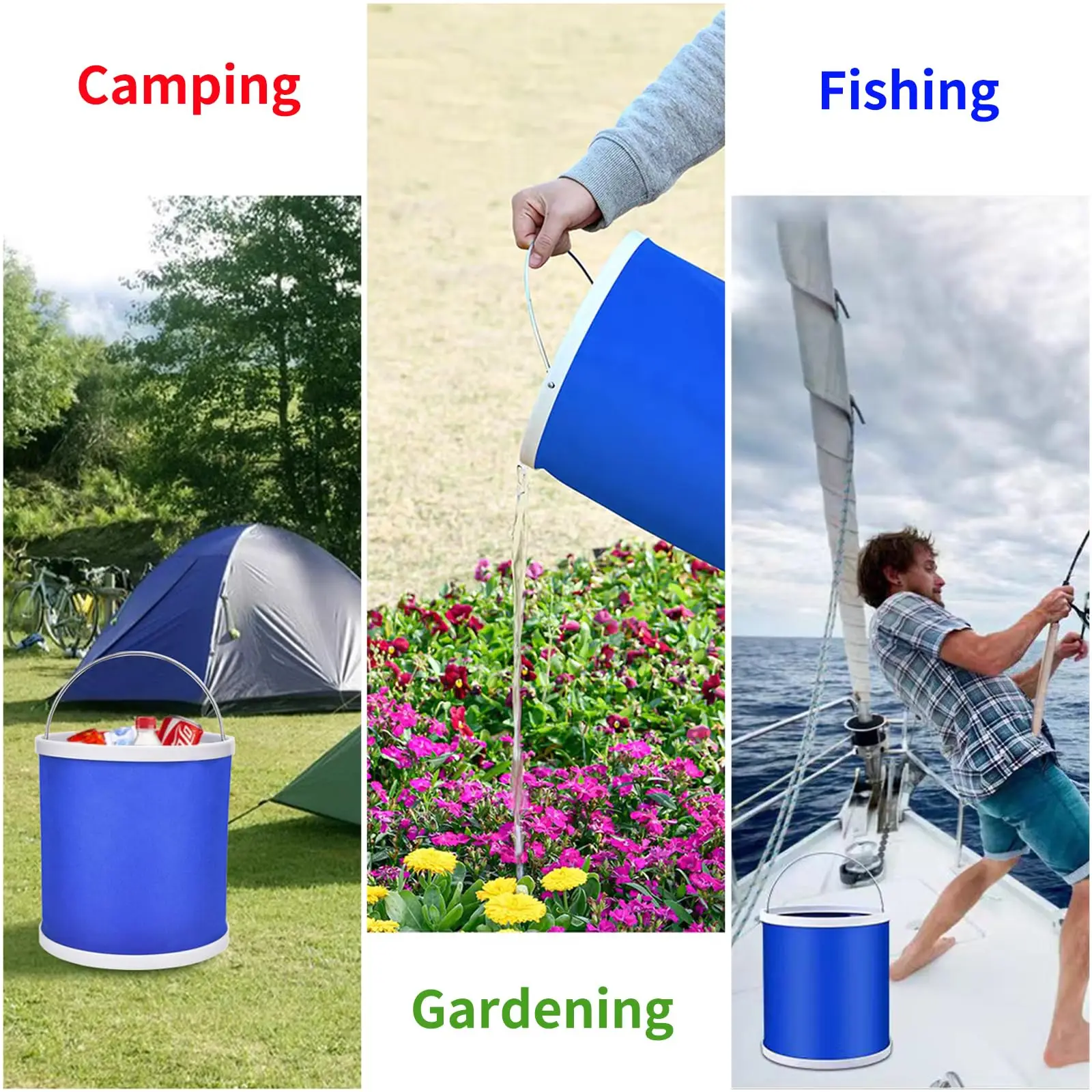 Car Wash Special Oxford Cloth 600D Folding Bucket Large Car Portable Outdoor Plastic Fishing Travel Bucket Cleaning Tool