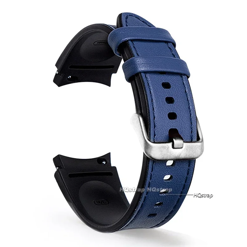 Silicone & Leather 20mm Watch Strap - Premium Two-Tone Design Bracelet