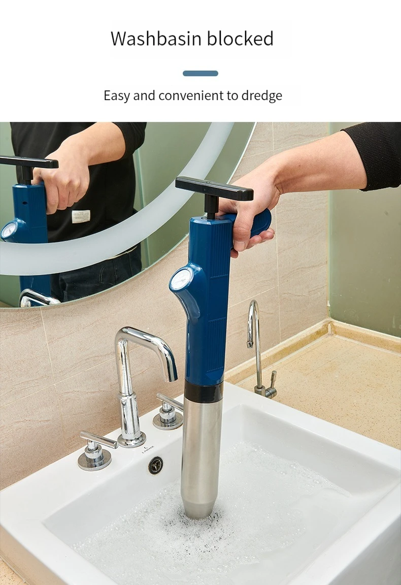 💨High Pressure Air Drain Blaster – Manual Plunger Tool for Toilets & Drains🚽