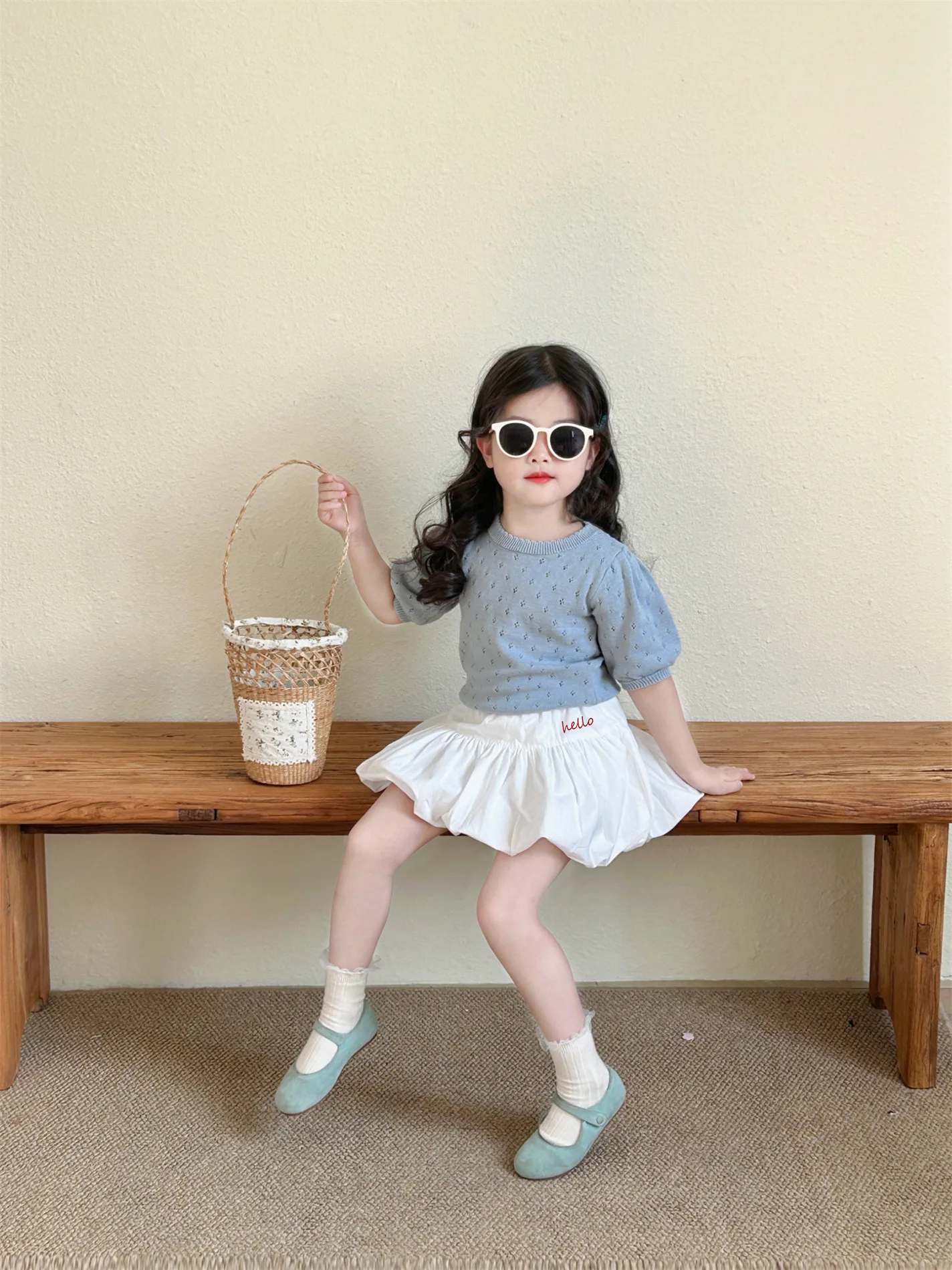 Baby Girls Skirts 2025 Spring New White Pod Skirt Korean Style Fashion Latter Embroidery Kids Girls Wear Culottes