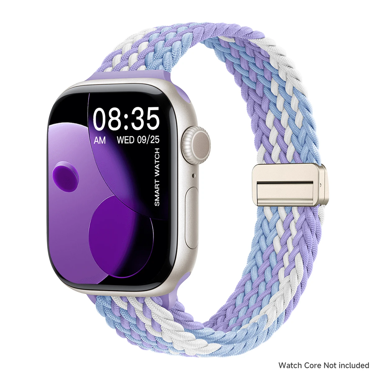 Magnetic Braided Nylon Loop Band for Women - Elastic Replacement Strap for Apple Watch