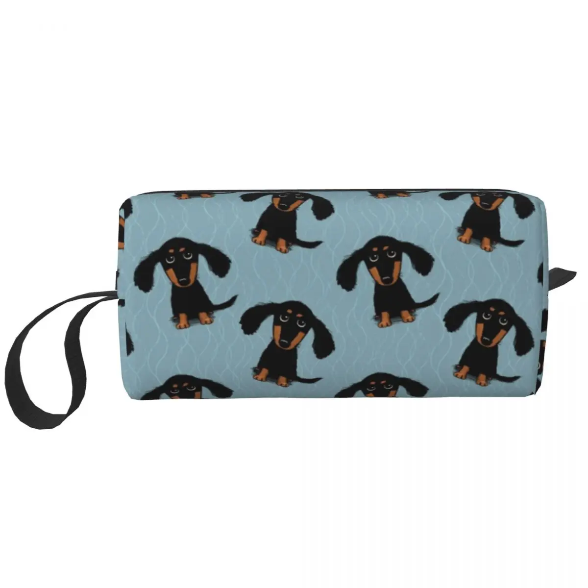 

Longhaired Dachshund Puppy Dog Makeup Bag Pouch Animal Cosmetic Bag Travel Toiletry Bag Organizer Storage Bag for Women