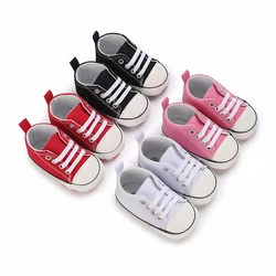 0-18Months Canvas Sneakers Baby Boys Girls Shoes First Walkers Infant Toddler Anti-Slip Soft Sole Classical Newborn Baby Shoes
