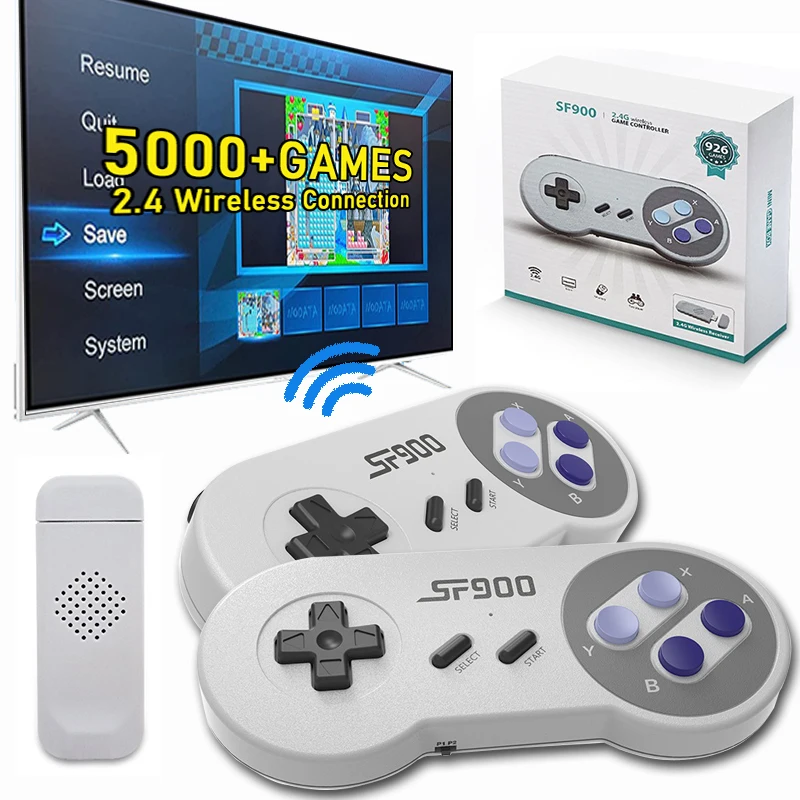 Retro Game Console With Dual Wireless Controllers For Tv Hdmi_voghion.com