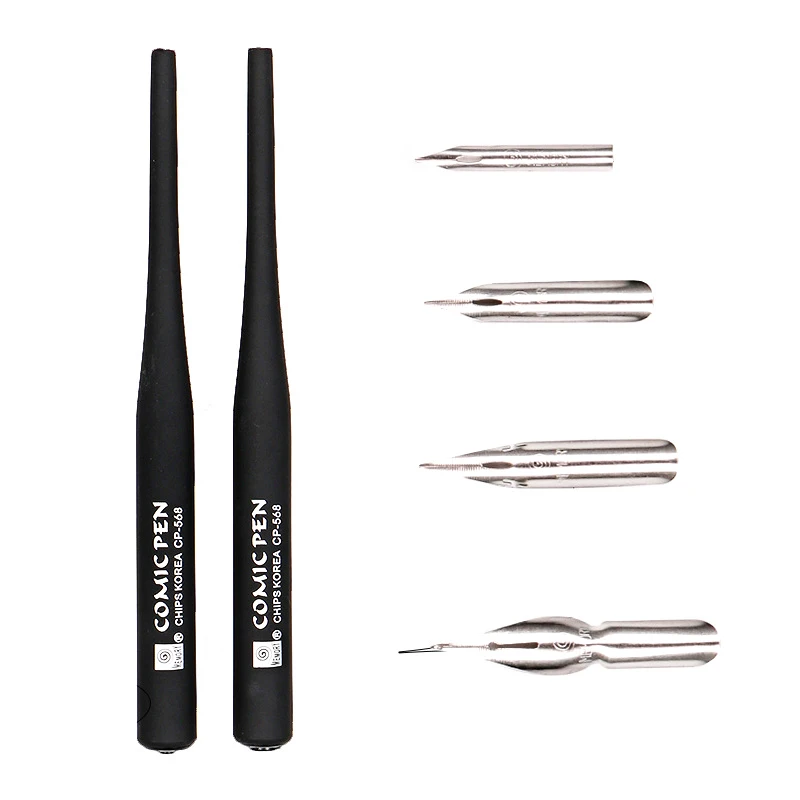 

6 In 1 Comic Pen Set,Dip Fountain Pen,4 Nibs,Professional Drawing,Design,Doodling,Comic Pen,Art Supplies HB-062