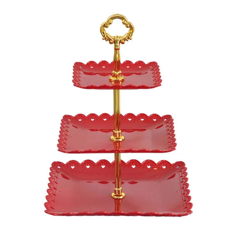 Cake Stand European Three-layer Wedding Party Dessert Table Candy Fruit Plate Self-help Display Home Table Decoration Trays