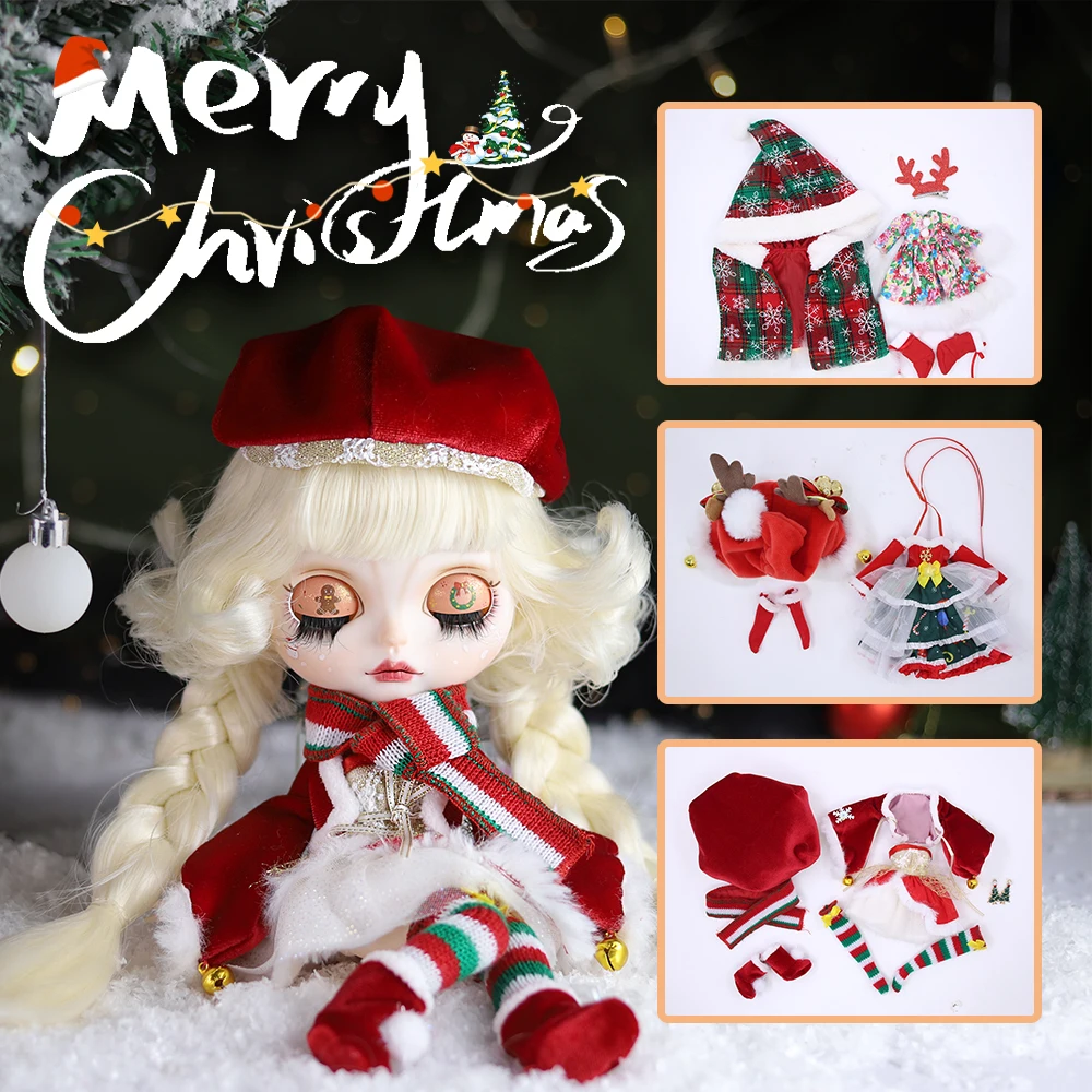 

ICY DBS Blyth doll Cake cap Merry Christmas clothes Santa Claus Xmas for 1/6 BJD azone