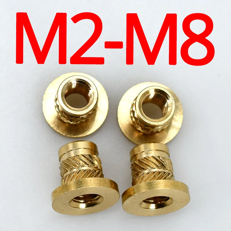 Фото Латунная термовставка M2 M3 M4 M5 M6 M8, Накатанная Фланцевая Медная гайка, впрыскиваемая Т-образная гайка для 3D-принтера №3