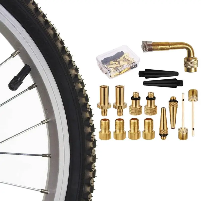 

Bicycle Valve Adapter Set Bicycle Brass Pump Adapter DV AV SV Tire Valve Inflator Adapters Set Ball Pump Needle Inflation