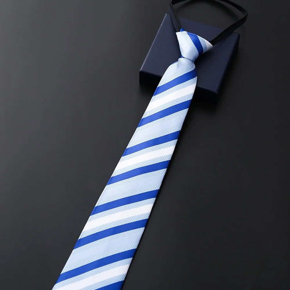 Striped Men’s Zipper Necktie 6