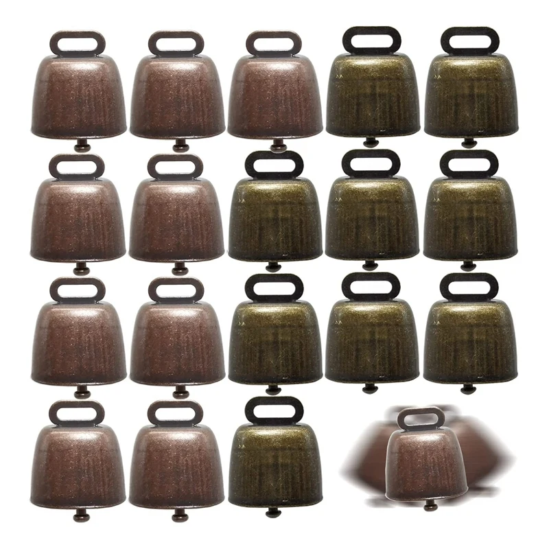 

18PCS Cow Horse Sheep Grazing Copper Bells Small Brass Bells ,Cowbell Retro Bell Cow Bells Noise Maker Durable Easy Install