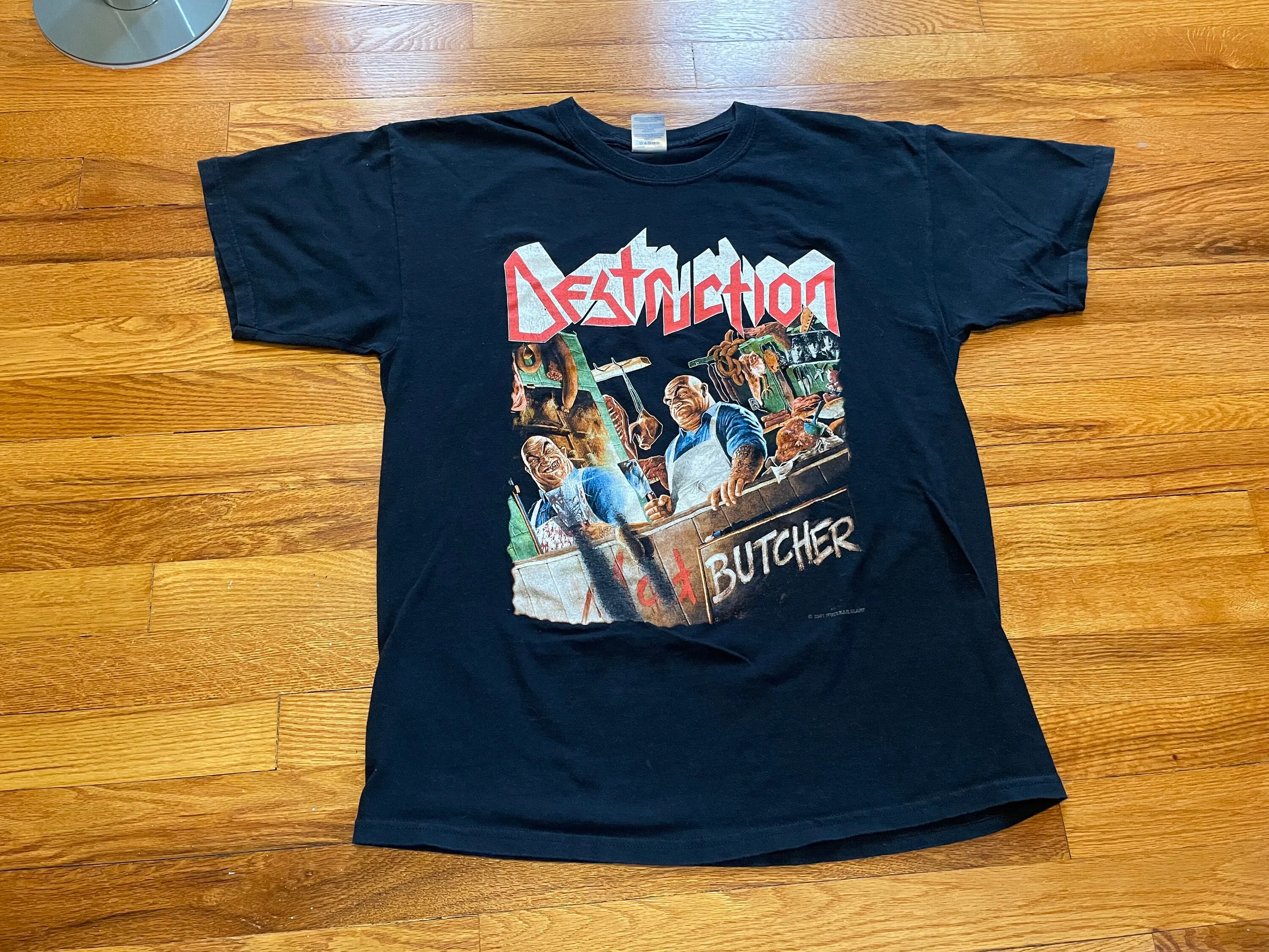 T-Shirt Vintage Distruzione 2001 T-Shirt A Fascia Rara Heavy Metal