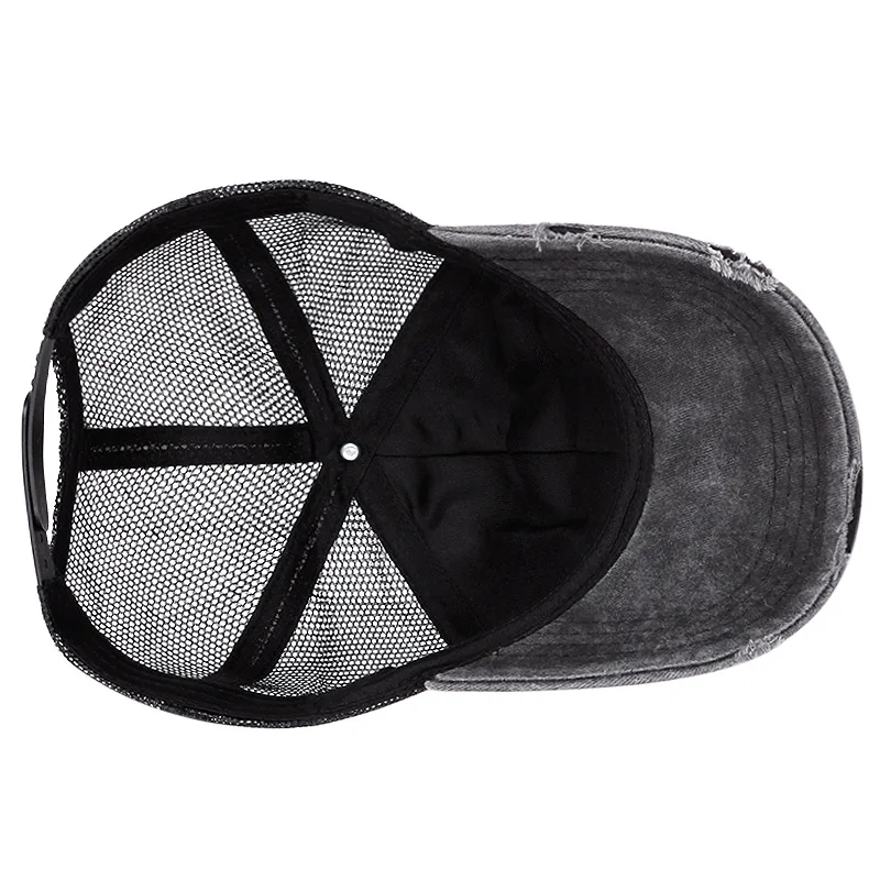 Vente chaude Vintage Lavé Denim Casquettes De Baseball Pour Femmes Hommes SHIT SHOW SUPERVISOR Casquette Brodée Printemps Été Maille Respirante_voghion.com