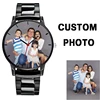 Personal Mark Black Tone Stainless Steel Classic Men's Wristwatch Customized Family Photo Picture Watch Gift relogio 1