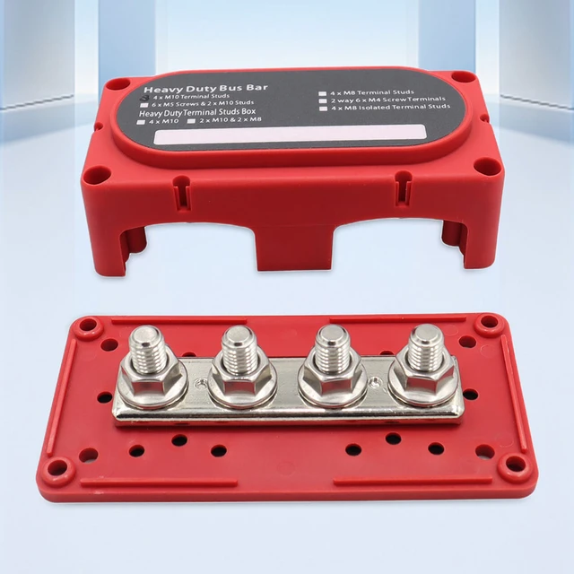 Dc 48v 300a 4 Terminal M10 Studs Busbar Power Distribution Block