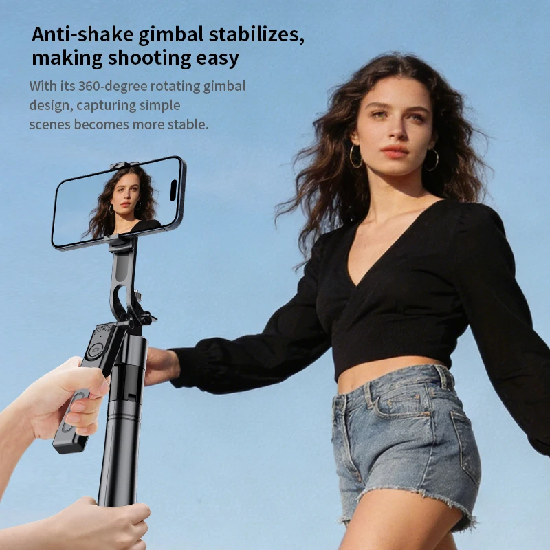Tripod For Mobile 360°Auto-Rotation Shooting Quadrapod Selfie Stick Phone Stand AI Face Following, With Remote Control_voghion.com