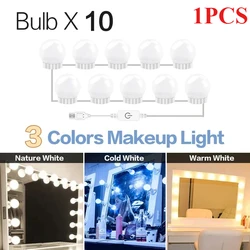 Illuminating Dimmable LED Vanity Light for Makeup Mirrors with USB Power (3 colors LED 1PCS)