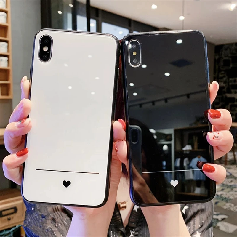 Чехол из закаленного стекла для IPhone 13 12 11 Pro XS Max Se 2020 Простой Тонкий чехол с